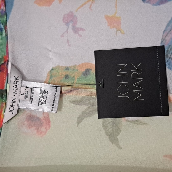 John Mark Multi Floral Print Open Front 3/4 Ruffle Cuff Sleeve Kimono Top - Picture 5 of 6